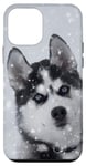 Coque pour iPhone 12 mini Husky de Sibérie dans la nature en hiver