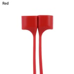 Earphone Magnetic Strap Silicone Wire Headphone Cable Red