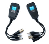 2x CCTV Cable 10 CM RJ45 Socket To BNC Rca Dc Video Audio Power Adapter Black