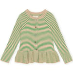 Konges Sløjd Meo frill cardigan – medium green stripe - 4år