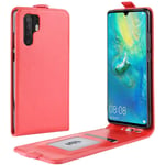 Suhctup Compatible with Redmi 9 Pro/9 Pro 5G Case,Vertical Leather Flip Cover Durable Soft TPU Frame [with Card Slots] Wallet Slim Fit Protective Cover -Red