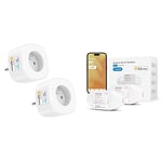 Prise Connectée (Type E), Lot de 2 Prises WiFi Compatibles avec Apple HomeKit, Siri, Alexa, Google Home, 16A Prise Intelligente avec Commande Vocale, Contrôle à Distance et Fonction de Temps & meross