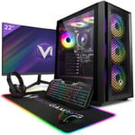 Vibox I-20 PC Gamer - 22" Écran Pack - Quad Core AMD Ryzen 3200G Processeur 4GHz - Radeon Vega 8 Graphique - 16Go RAM - 500Go NVMe M.2 SSD - Windows 11 - WiFi