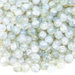 Ett paket färgade glaspärlor i sprickad jade 8mm i olika