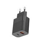 USB C Charger Block 30W Dual Port Snabbladdare, USB Typ C PD och för QC 3.0 väggladdare Plug Mini Adapter för telefon