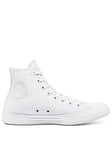 Converse Unisex Canvas Hi Top Trainers - White, White, Size 9, Women