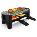 Cecotec Raclette Cheese&Grill 3200 Pocket AllStone. 2 Personnes, 320W, Finition en Acier Inoxydable, Plaque de Gril en Pierre Antiadhésive, Comprend 2 Poêles et 1 Spatule