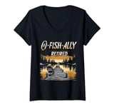 Womens Funny Fishing Retirement Saying Retired Fisherman V-Neck T-Shirt