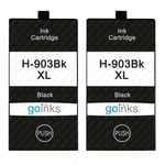2 Black Ink Cartridges for HP Officejet 6950 & Pro 6960, 6970, 6975 All-Ink-One