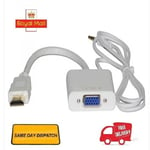 HDMI to VGA Converter Adapter HDMI INPUT to VGA OUTPUT for PC DVD TV Monitor UK