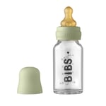 BIBS Baby Glass Bottle Complete Set Latex Sage 110ml