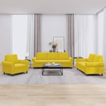 3 personers sofa med hynder velour gul