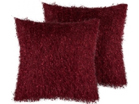 Shumee 2 dekorativa kuddar hårig 45 x 45 cm röd HELLEBORE