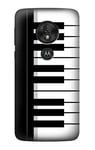 Black and White Piano Keyboard Case Cover For Motorola Moto G7 Play