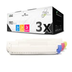 3x Ink Cartridges for OKI C 822 CDTN Dn N 44844613 - 44844615 Color Cmy