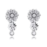 CHICBUY 2020 Spring Daisy Flower Trio Stud Earring for Woman 925 Silver DIY Fits for Original Pandora Bracelets Charm Fashion Jewelry
