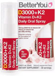 BetterYou Vitamin D3000 + K2 Oral Spray 3000iu Vitamin D+K2 12ml 30 Doses Packs