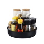 Lazy Susan Turntable, Stainless Steel Spice Storage Holder Cabinet Organizer for Kitchen, Fridge, Freezer, Pantry, Cabinet, Cupboard, Countertops,12 Inch (Black)