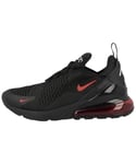 Nike Mens Air Max 270 Trainers, Black/White/Red - Size UK 10