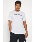 Nike Pro Dri Fit Mens T Shirt in White Cotton - Size Small