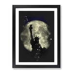 The Statue Of Liberty Vol.4 Paint Splash Modern Framed Wall Art Print, Ready to Hang Picture for Living Room Bedroom Home Office Décor, Black A3 (34 x 46 cm)