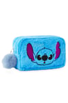 Disney Lilo and Stitch Plush Makeup Bag with Fluffy Pom Pom for Women Or Girls