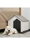 98*96*95cm Grey And White Waterproof Plastic Dog House Pet Kennel with Door