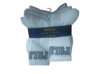 Polo Ralph Lauren Boys 6 PK Socks Size UK shoe 13-3 NWT white logo sports 8 9.5