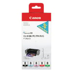 Canon Cli-8 Black /photo Cyan/photo Magenta/red/green Inkjet Cartridges (pack Of