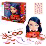 Bandai - Miraculous Ladybug - Tête à coiffer Miraculous Deluxe 21cm - Tête à coiffer Marinette + 30 Accessoires - Licence Officielle Miraculous - Jouet Enfant 4 Ans et + - P50247