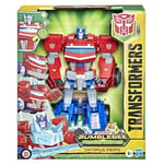 Transformers Bumblebee Cyberverse Adventures Dinobots Unite Roll N' Change, Figurine Optimus Prime de 25 cm, dès 6 Ans F2731 Multicolore