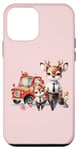 Coque pour iPhone 12 mini Rose, famille de cerfs mignons se rendant au travail