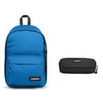 EASTPAK BACK TO WORK Backpack, 27 L - Vibrant Blue (Blue) OVAL SINGLE Pencil Case, 5 x 22 x 9 cm - Black (Black)