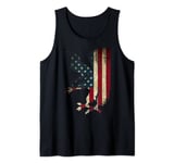 American Patriot Freedom Bald Eagle USA Flag Outfit Present Tank Top