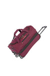 travelite Basic Series 096276 2-Wheel Trolley Travel Bag Size L with Expansion Pleat, Soft Luggage Travel Bag with Wheels with Extra Volume, Wine red/Orange, 55 cm, Wheeled Travel Bag