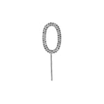 Cake Star Diamante Silver Cake Number, Sparkling Number on Strong Metal Wire, Baking Decorations for Birthday or Anniversary, Give Cakes a Personal Touch - Clear Zero