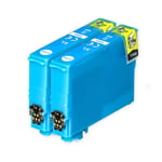 2 Cyan XL Printer Ink Cartridges to replace Epson T1302 non-OEM / Compatible