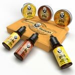 Men's Beard Grooming Kit 6pcs Beard Oil & Balm 3 Fragrances Gift Care Set UK