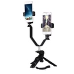 Qazwsxedc For you Lzw Smartphone Live Broadcast Bracket Grip Folding Tripod Holder Kits with 2x Phone Clips, For iPhone, Galaxy, Huawei, Xiaomi, HTC, Sony, Google and other Smartphones XY
