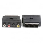 SCART To 3 RCA Composite Phono SVHS S-Video Adapter with In Out Switch Converter