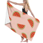 Watermelon Cut Seamless Pattern Large Beach Towel, Suitable for Hotel, Swimming Pool, Gym, Beach, Natural, Soft, Quick Drying L130cm x W80cm/51"Lx31" W