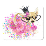Mousepad Computer Notepad Office Chihuahua Cute Dog Watercolor for Graphics Toy Terrier Breed Home School Game Player Computer Worker Inch
