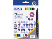 Bicolor Double-Sided Markers 48 Colors 24 Pcs Milan