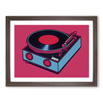 Vinyl Record Player Pop Art Abstract H1022 Framed Print for Living Room Bedroom Home Office Décor, Wall Art Picture Ready to Hang, Walnut A2 Frame (64 x 46 cm)