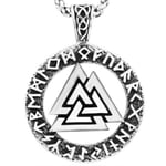 Hängsmycke - Nordisk mytologi Valknut öppen med runor
