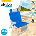 Aktive Beach Backpack Chair Xxl Blå 67.5 x 70.5 x 86 cm