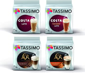 Tassimo Latte Bundle - Costa Latte/Costa Caramel Latte/L'Or Latte Macchiato/Latt
