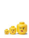 Lego Storage Head Collection - Winking *Villkorat Erbjudande Home Kids Decor Boxes Gul LEGO STORAGE