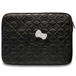 Hello Kitty Datorfodral 14" Zip PU Quilted Bows - Svart