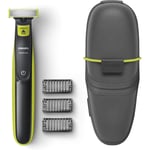 Philips OneBlade Face Body Trim Edge & Shaver any Length of Hair W/ Travel Case